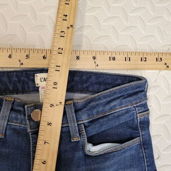 L'Agence Jeans Womens 24 Skinny Mid Rise Zip Hem Designer Sexy USA Medium Wash - Picture 8 of 9